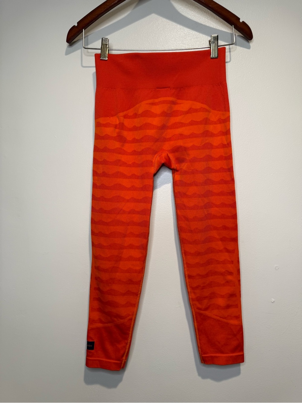 Adidas Leggings X Marimekko Aeroknit 7/8 Seamless Orange Tight Fit High Rise - Picture 5 of 6
